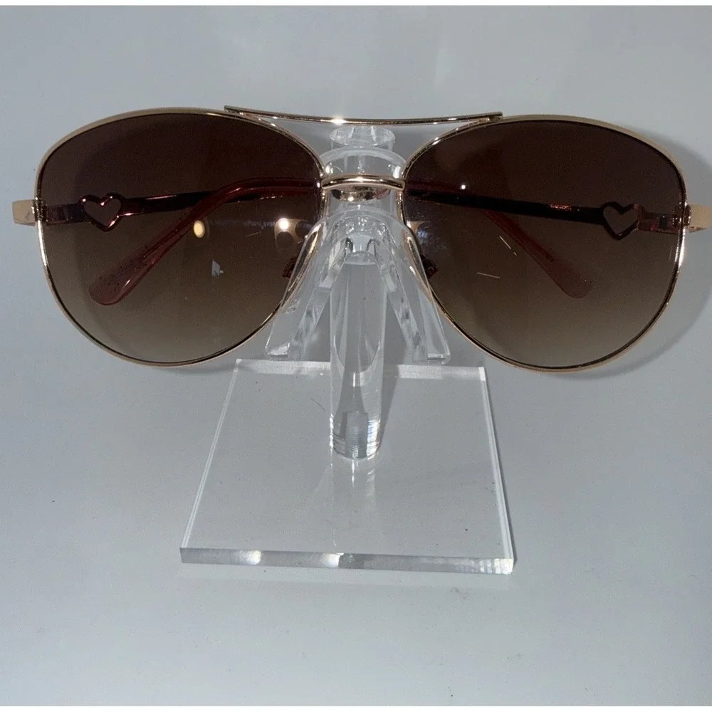 Juicy Couture Authentic Aviator Sunglasses Gold Metal Frame Rose Lens JC Heart